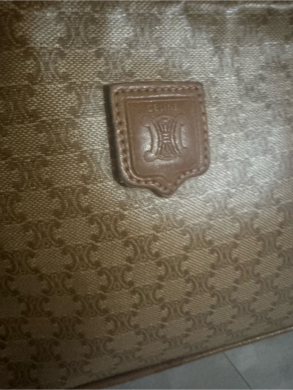 Celine Beige/Tan Monogram Canvas Shoulder Bag - Picture 8 of 17